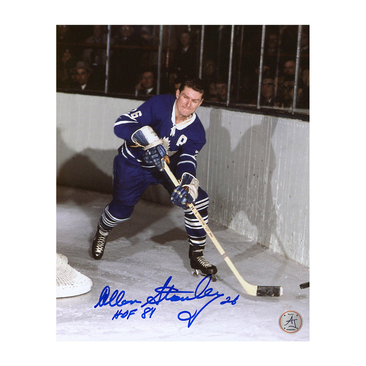 Allan Stanley Autographed Toronto Maple Leafs Classic Hockey 8x10 Photo product image 1, provided for visual reference and