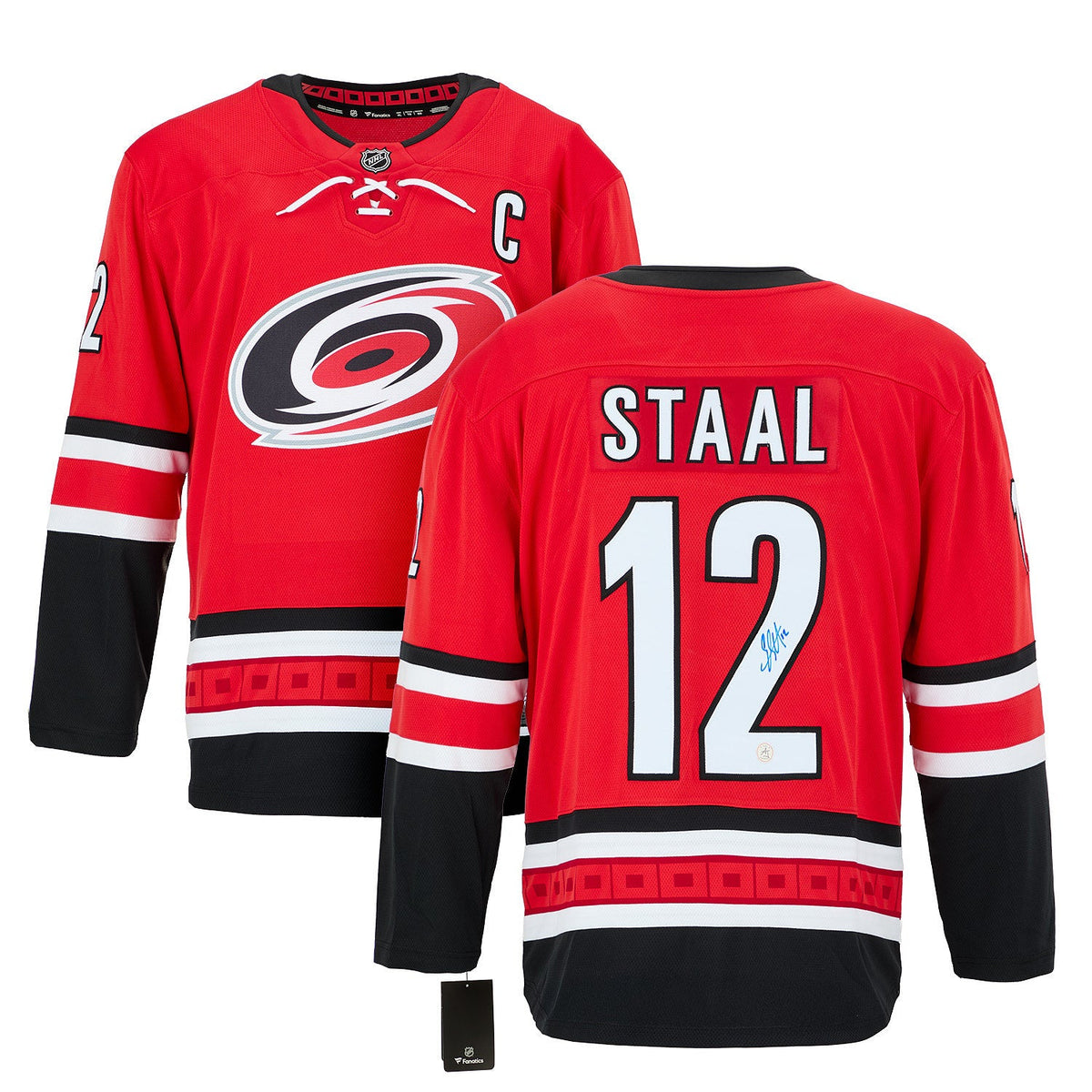 Eric Staal Autographed Carolina Hurricanes Red Fanatics Breakaway Jersey product image 3, provided for visual reference and
