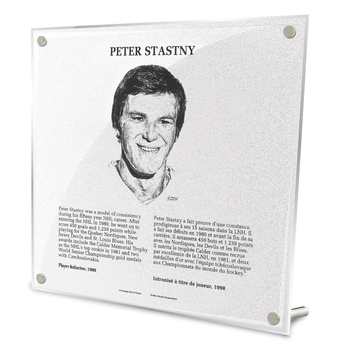 Peter Stastny Replica Hockey Hall of Fame Plaque product image 1, provided for visual reference and product detail review