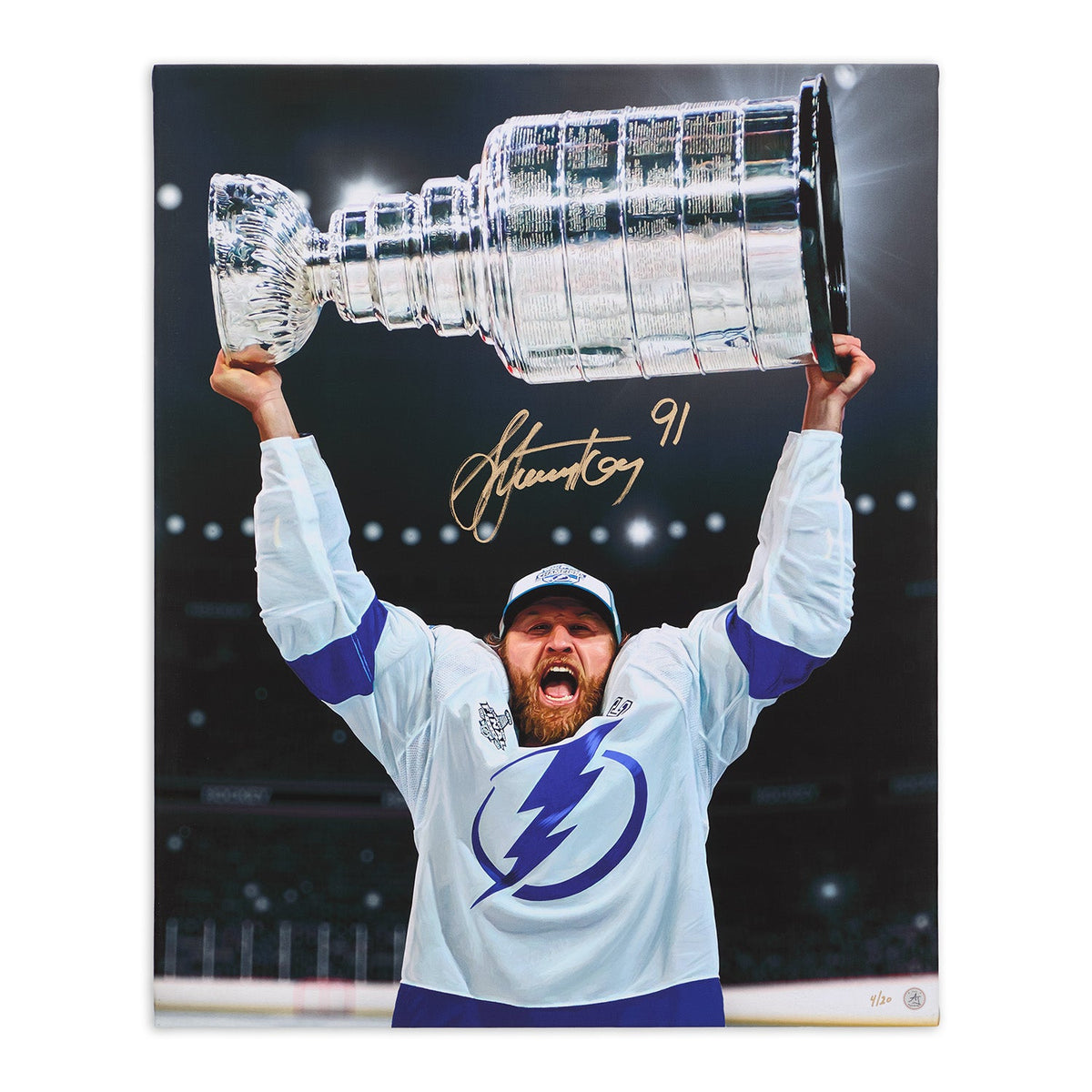 Steven Stamkos Signed Tampa Bay Hockey Champion Portrait 26x32 Art Canvas #/20 product image 1, provided for visual