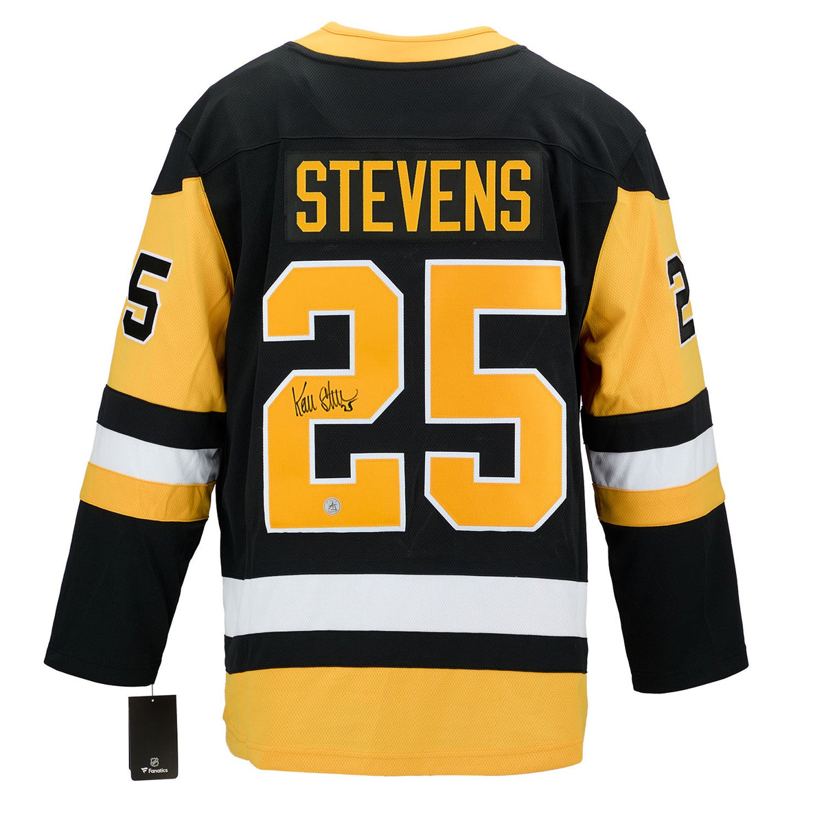 Kevin Stevens Signed Pittsburgh Penguins Fanatics Breakaway Jersey product image 1, provided for visual reference and