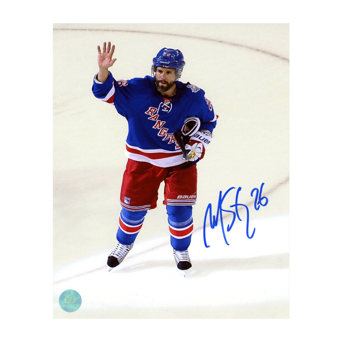 Martin St Louis Autographed New York Rangers Final Game Farewell 8x10 Photo product image 1, provided for visual reference