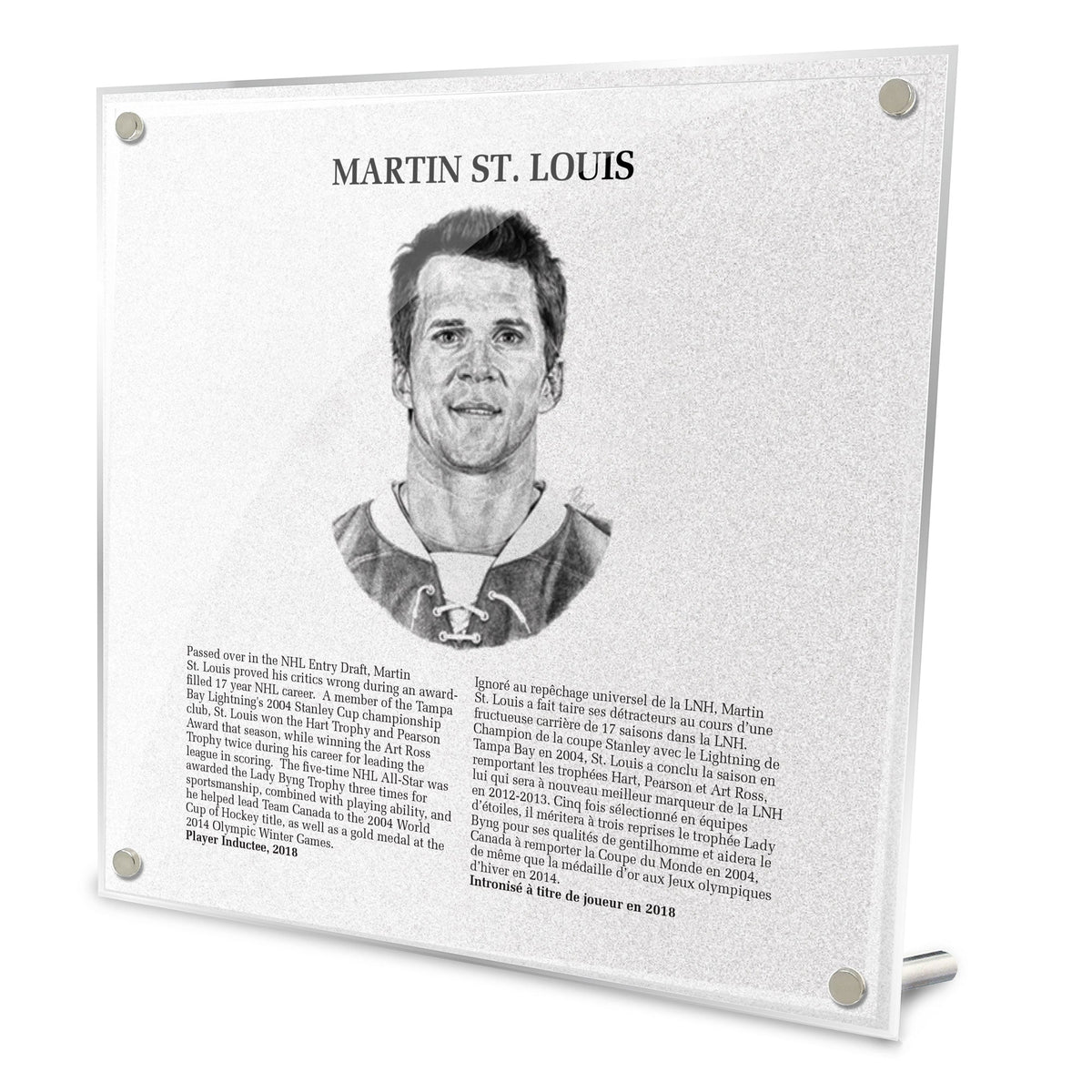Martin St Louis Replica Hockey Hall of Fame Plaque product image 1, provided for visual reference and product detail review