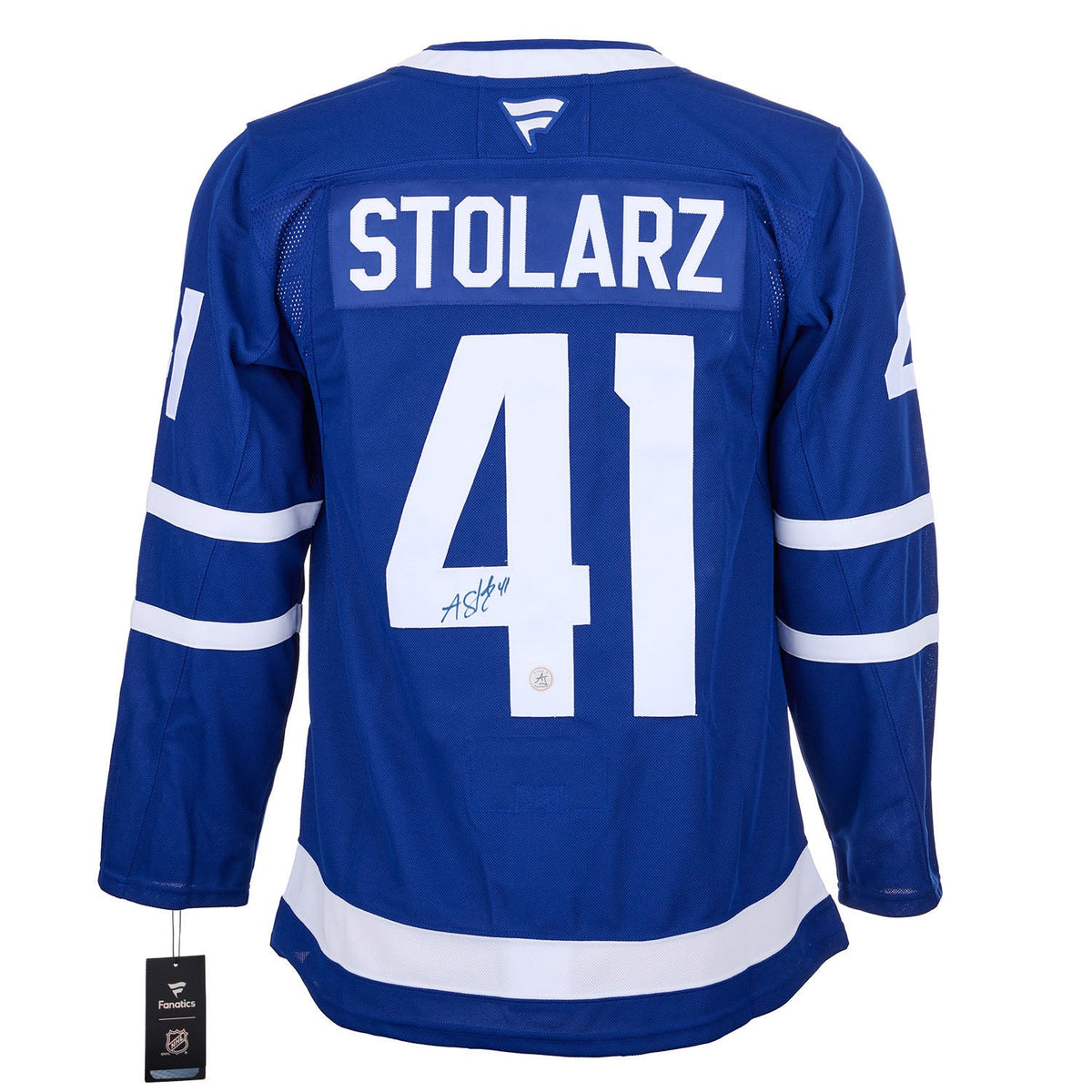 Anthony Stolarz Autographed Toronto Maple Leafs Fanatics Premium Jersey product image 1, provided for visual reference and