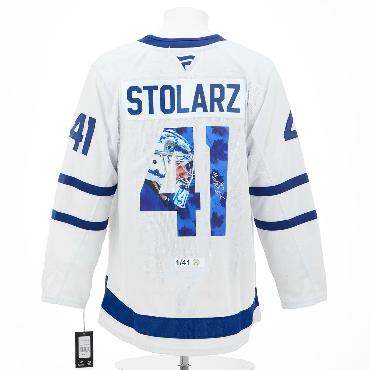 Anthony Stolarz Signed Toronto Maple Leafs Graphic Art Fanatics Jersey #1/41 product image 1, provided for visual reference