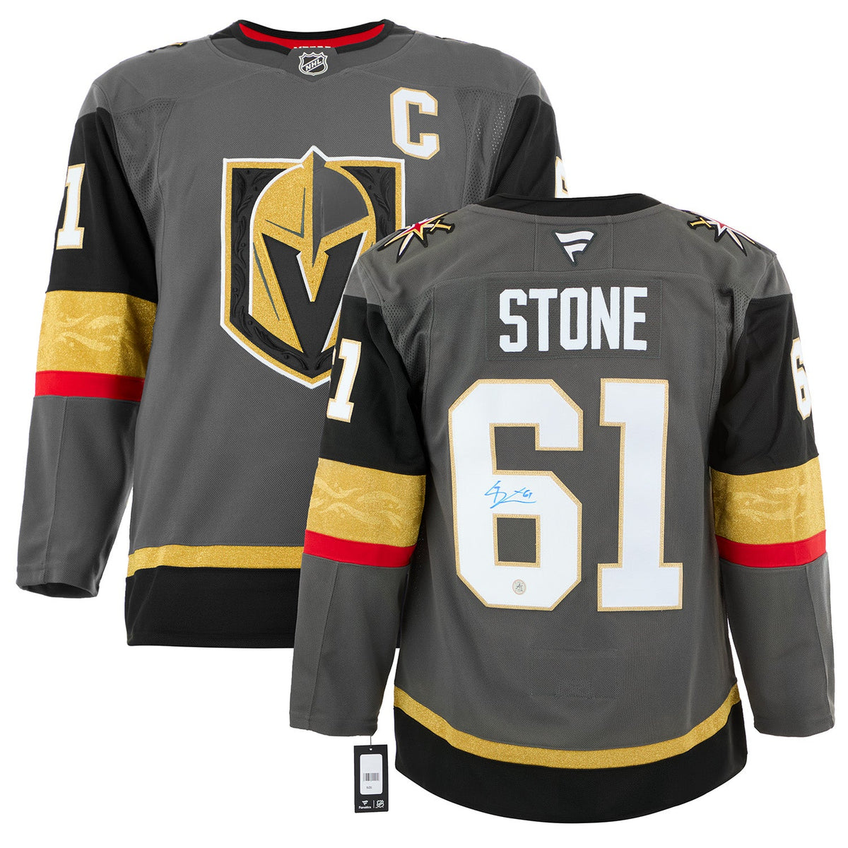 Mark Stone Signed Vegas Golden Knights Alt Grey Fanatics Premium Jersey product image 3, provided for visual reference and