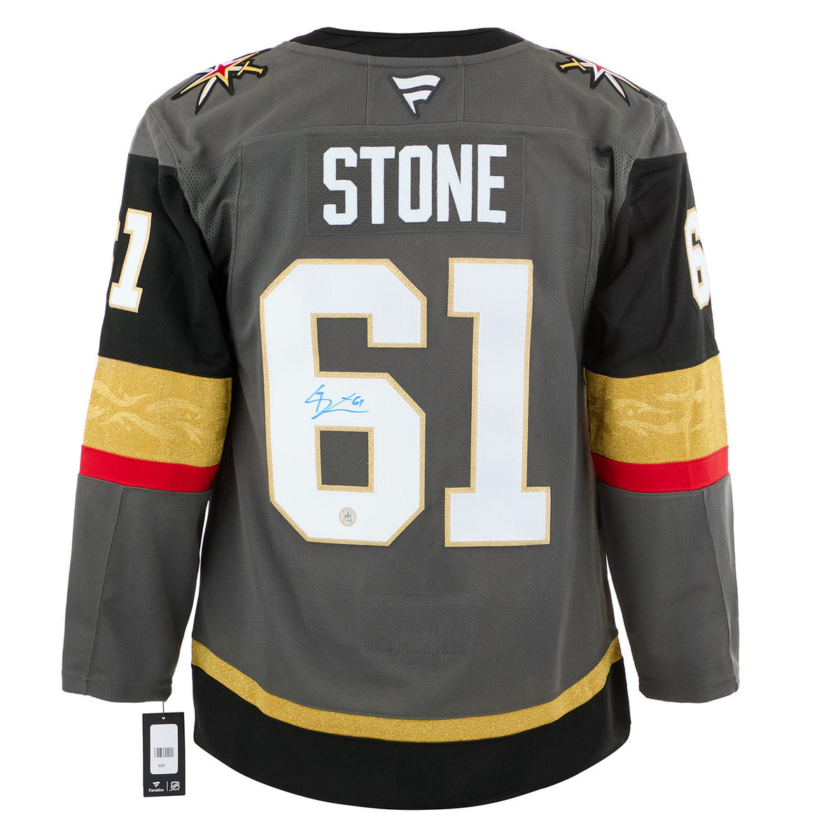 Mark Stone Signed Vegas Golden Knights Alt Grey Fanatics Premium Jersey product image 1, provided for visual reference and