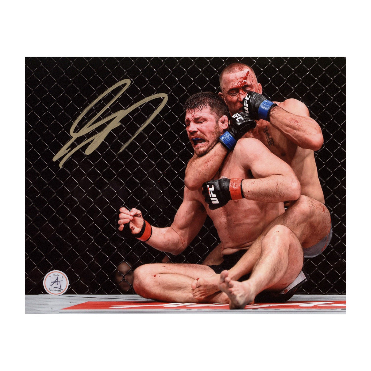 Georges St-Pierre Signed UFC Last Fight Chokeout 8x10 Photo product image 1, provided for visual reference and product