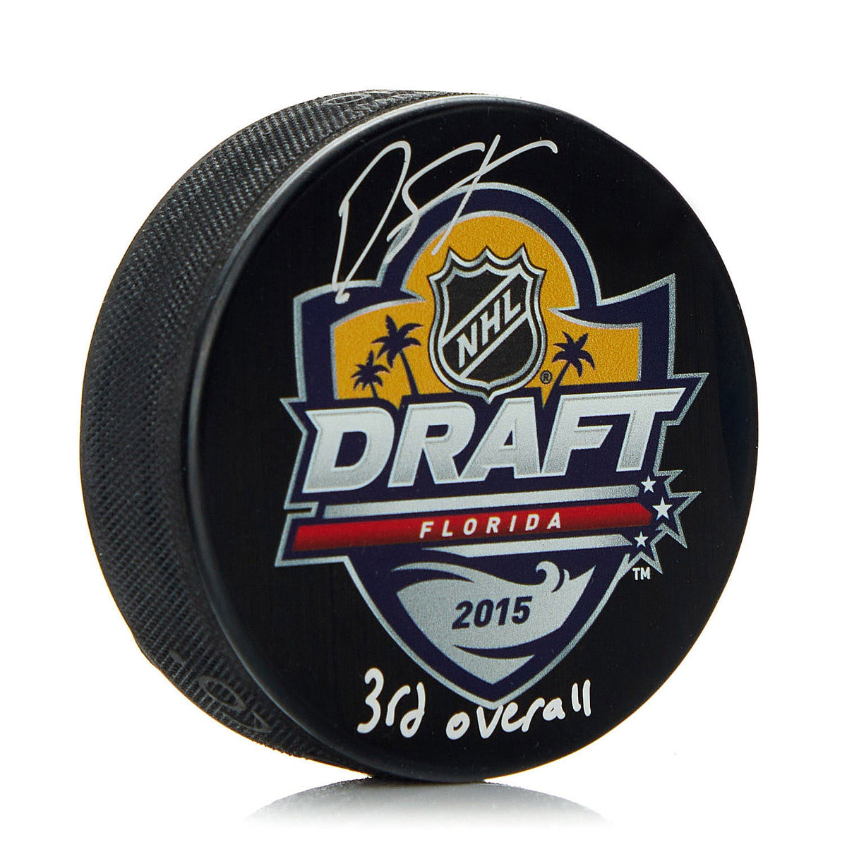 Dylan Strome Signed 2015 NHL Entry Draft Puck with 3rd Pick Note product image 1, provided for visual reference and product