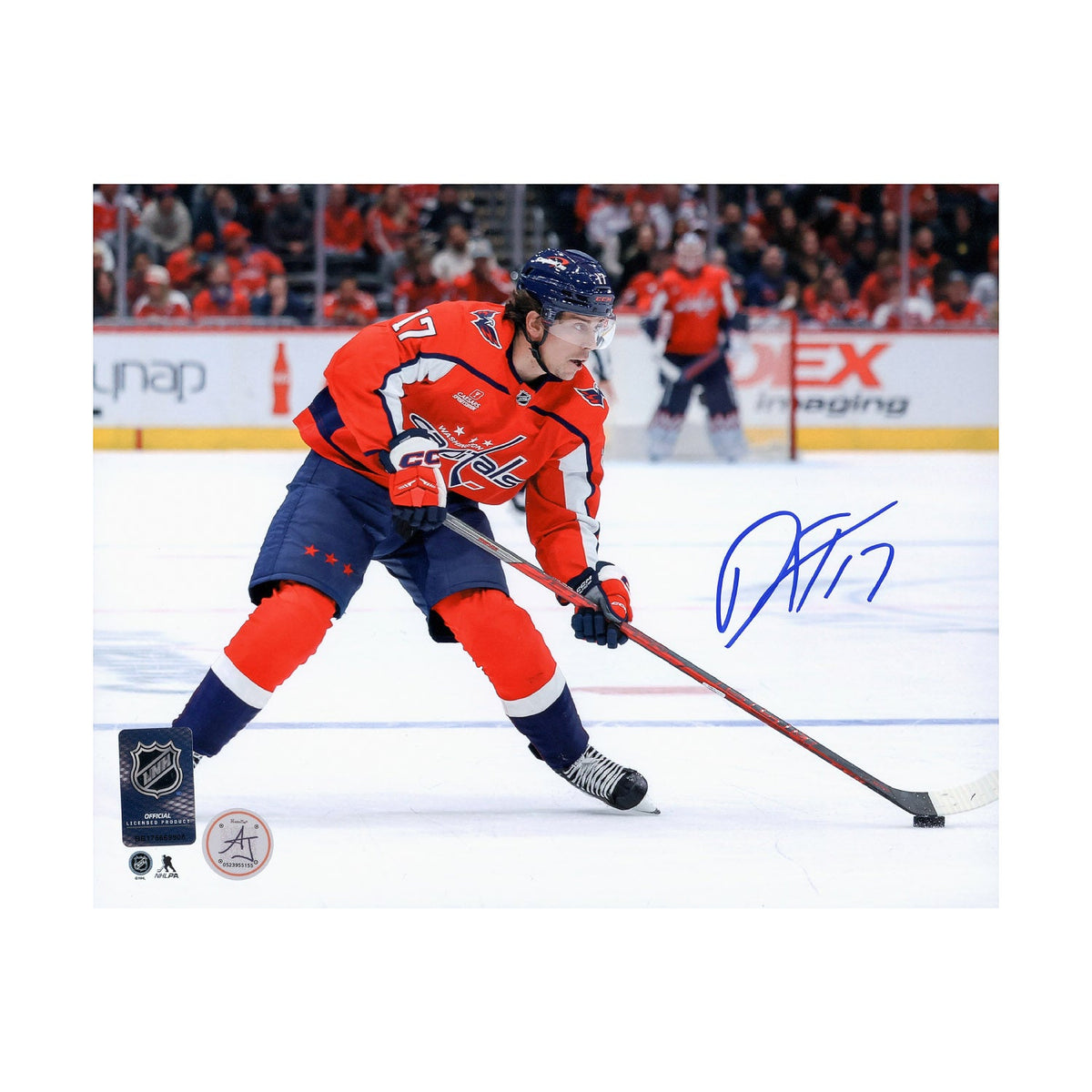 Dylan Strome Autographed Washington Capitals Hockey 8x10 Photo product image 1, provided for visual reference and product