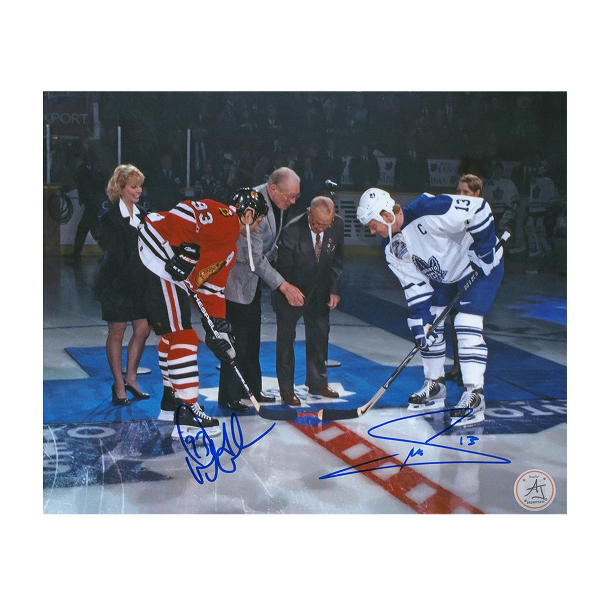 Mats Sundin vs. Doug Gilmour Dual Signed Toronto Maple Leafs Captain 8x10 Photo product image 1, provided for visual