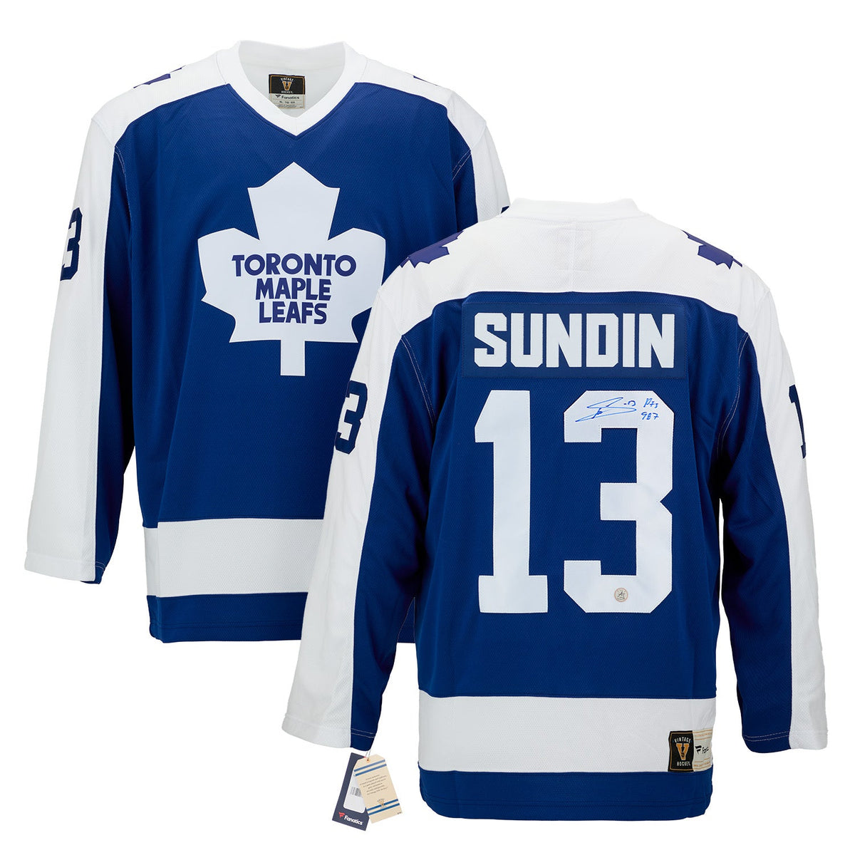 Mats Sundin Signed & Inscribed Toronto Maple Leafs Fanatics Throwback Jersey product image 3, provided for visual reference