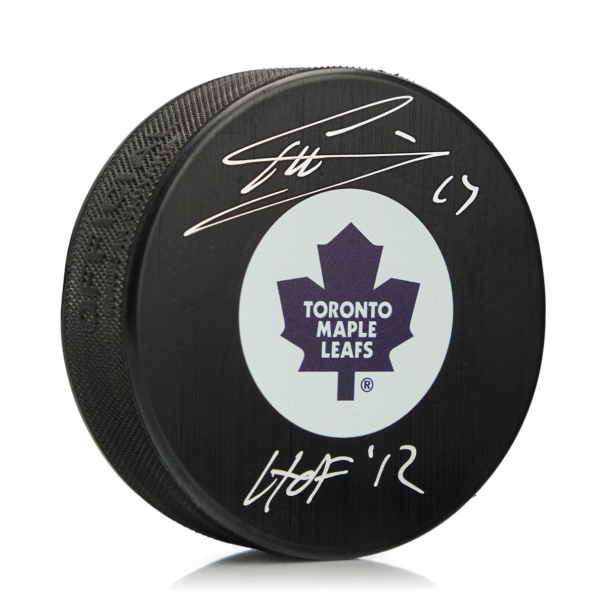 Mats Sundin Signed Toronto Maple Leafs Hockey Puck with HOF Note product image 1, provided for visual reference and product