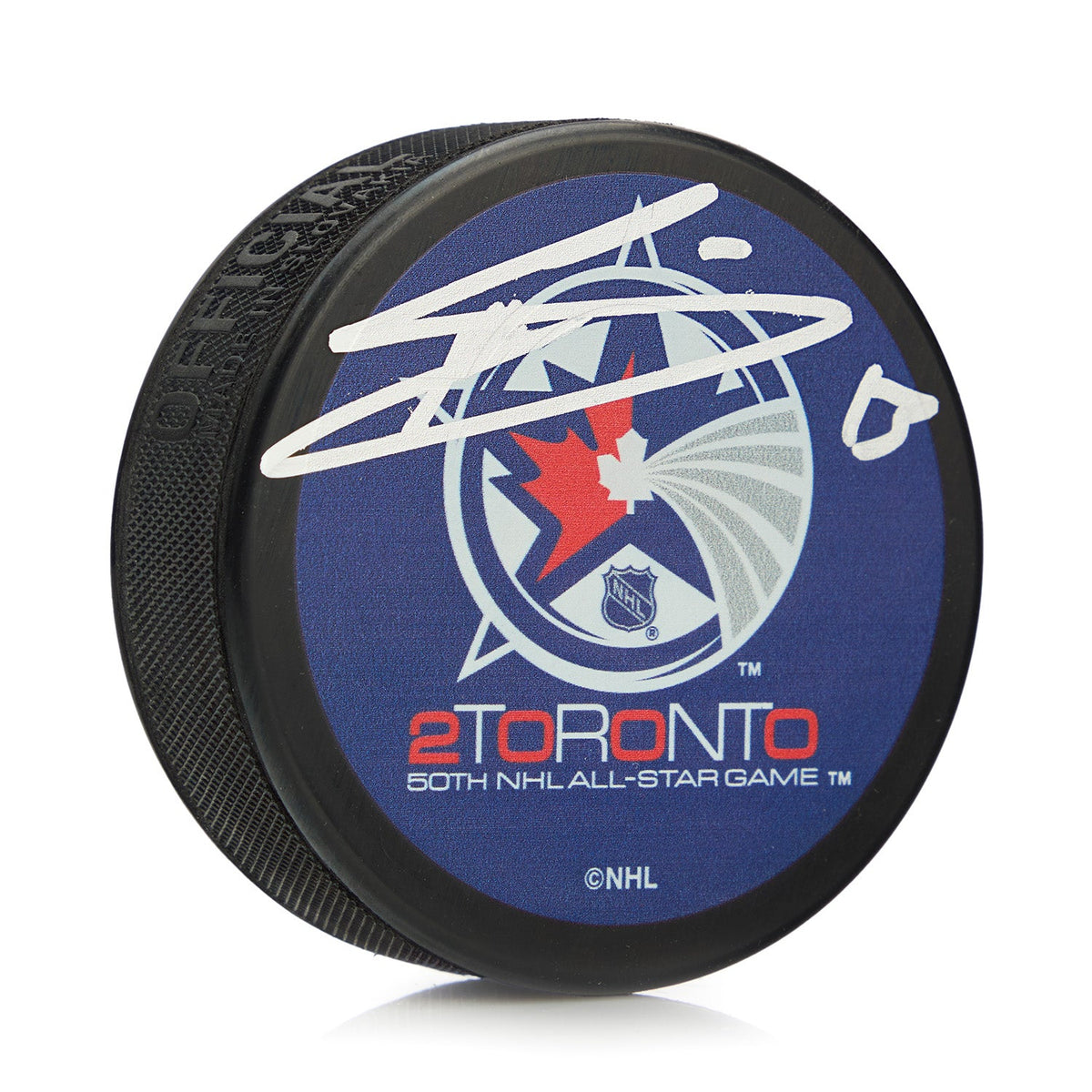 Mats Sundin Signed Toronto Maple Leafs 2000 NHL All-Star Game Hockey Puck product image 1, provided for visual reference and