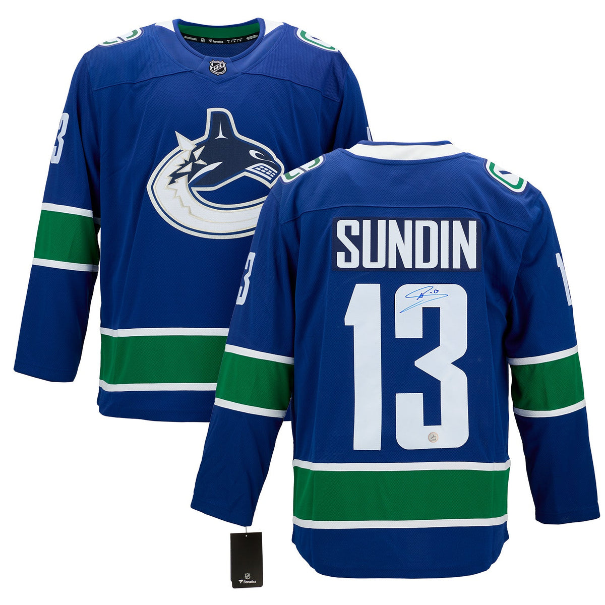 Mats Sundin Autographed Vancouver Canucks Fanatics Breakaway Jersey product image 3, provided for visual reference and