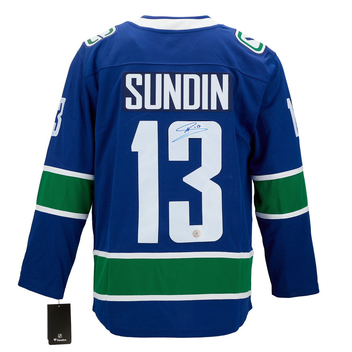 Mats Sundin Autographed Vancouver Canucks Fanatics Breakaway Jersey product image 1, provided for visual reference and
