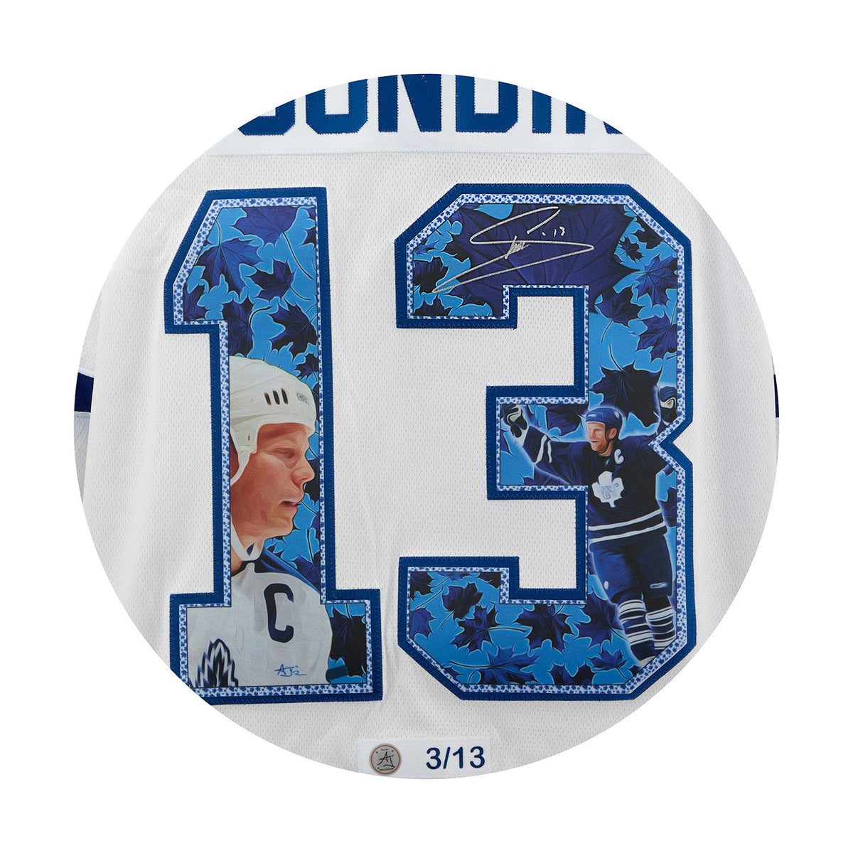 Mats Sundin Signed Toronto Maple Leafs Player Profile Art Jersey #3/13 product image 3, provided for visual reference and