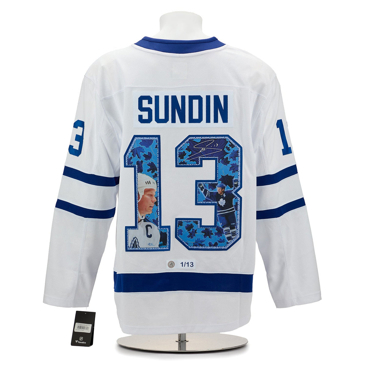Mats Sundin Signed Toronto Maple Leafs Player Profile Art Jersey #1/13 product image 1, provided for visual reference and