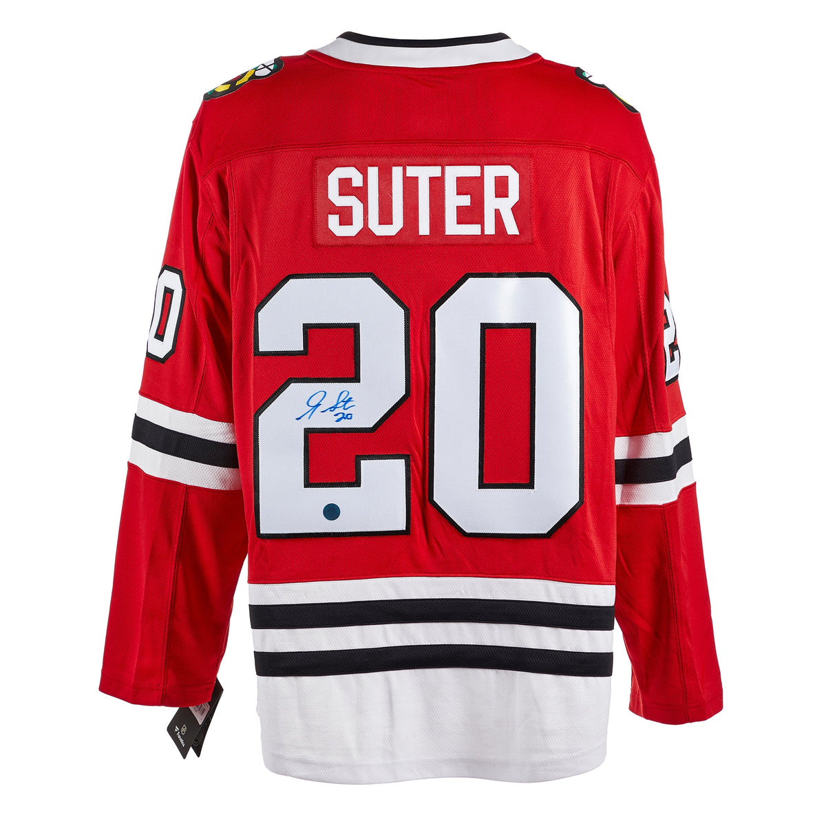 Gary Suter Autographed Chicago Blackhawks Fanatics Breakaway Jersey product image 1, provided for visual reference and