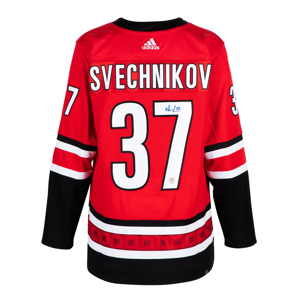 Andrei Svechnikov Autographed Carolina Hurricanes Red adidas Jersey product image 1, provided for visual reference and