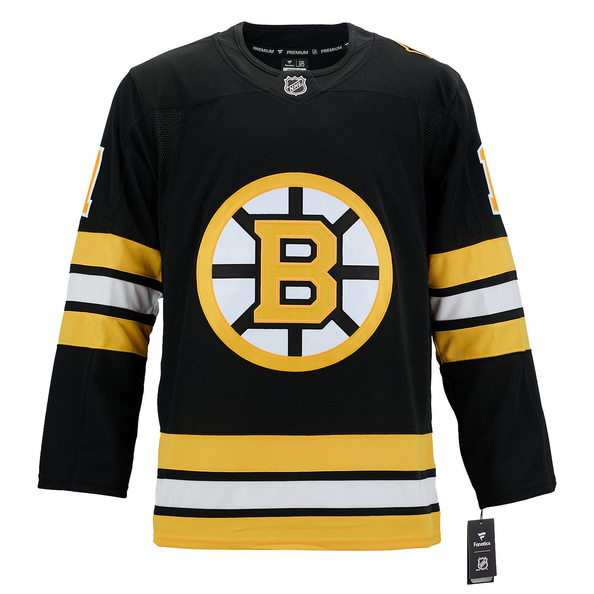 Jeremy Swayman Autographed Boston Bruins Fanatics Premium Jersey product image 2, provided for visual reference and product