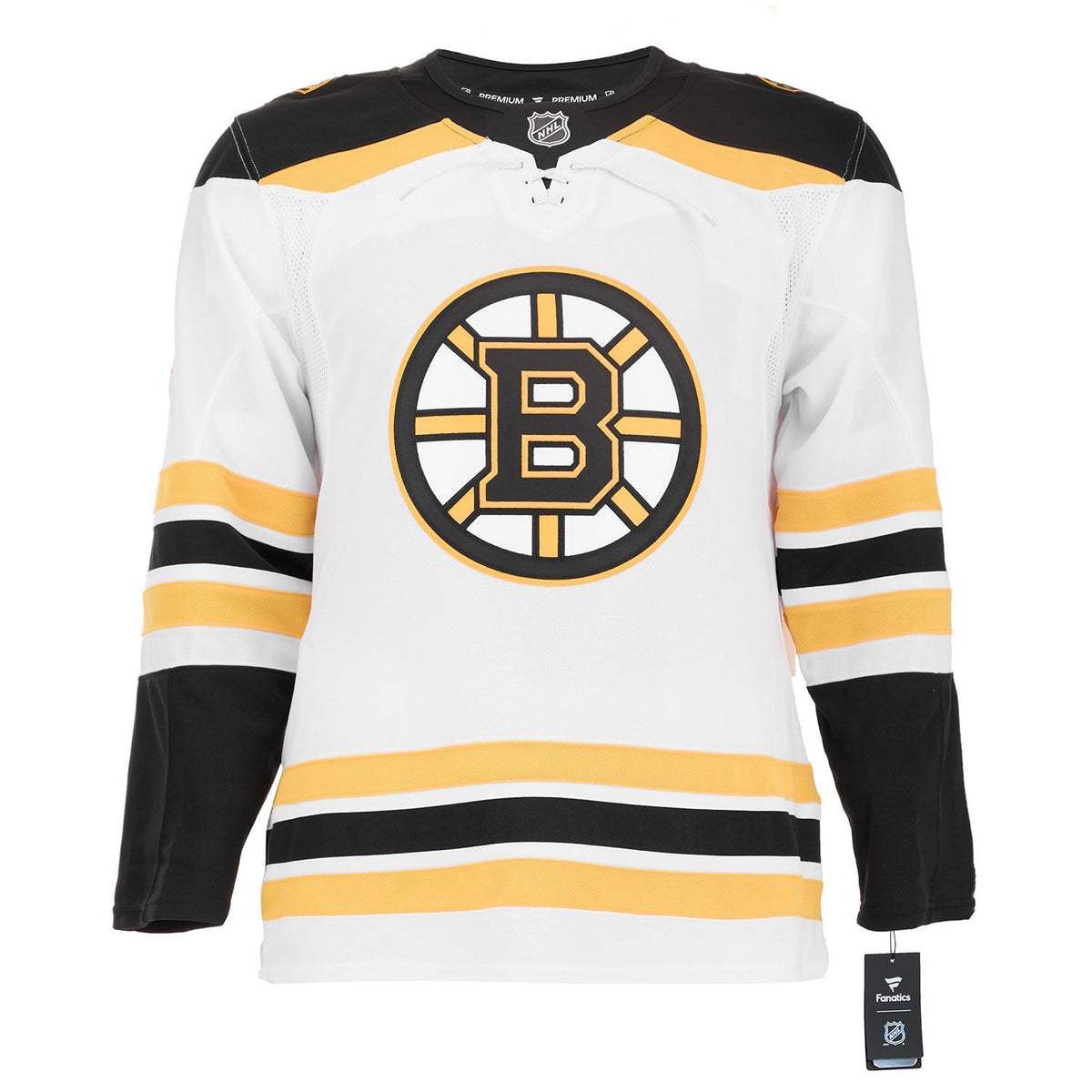 Jeremy Swayman Signed Boston Bruins White Fanatics Premium Jersey product image 2, provided for visual reference and product