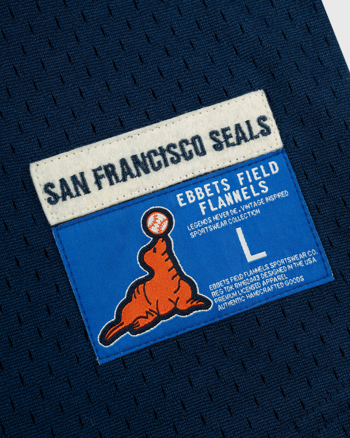 San Francisco Seals Mesh V-Neck Jersey product image 6, provided for visual reference and product detail review