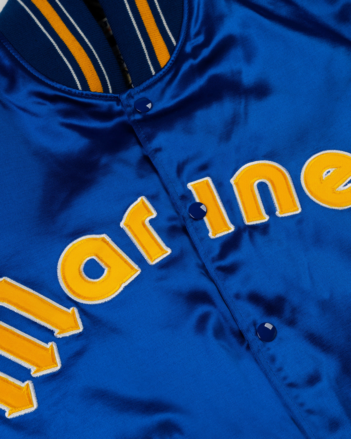 Seattle Mariners 1982 Authentic All Satin Varsity Jacket product image 2, provided for visual reference and product detail