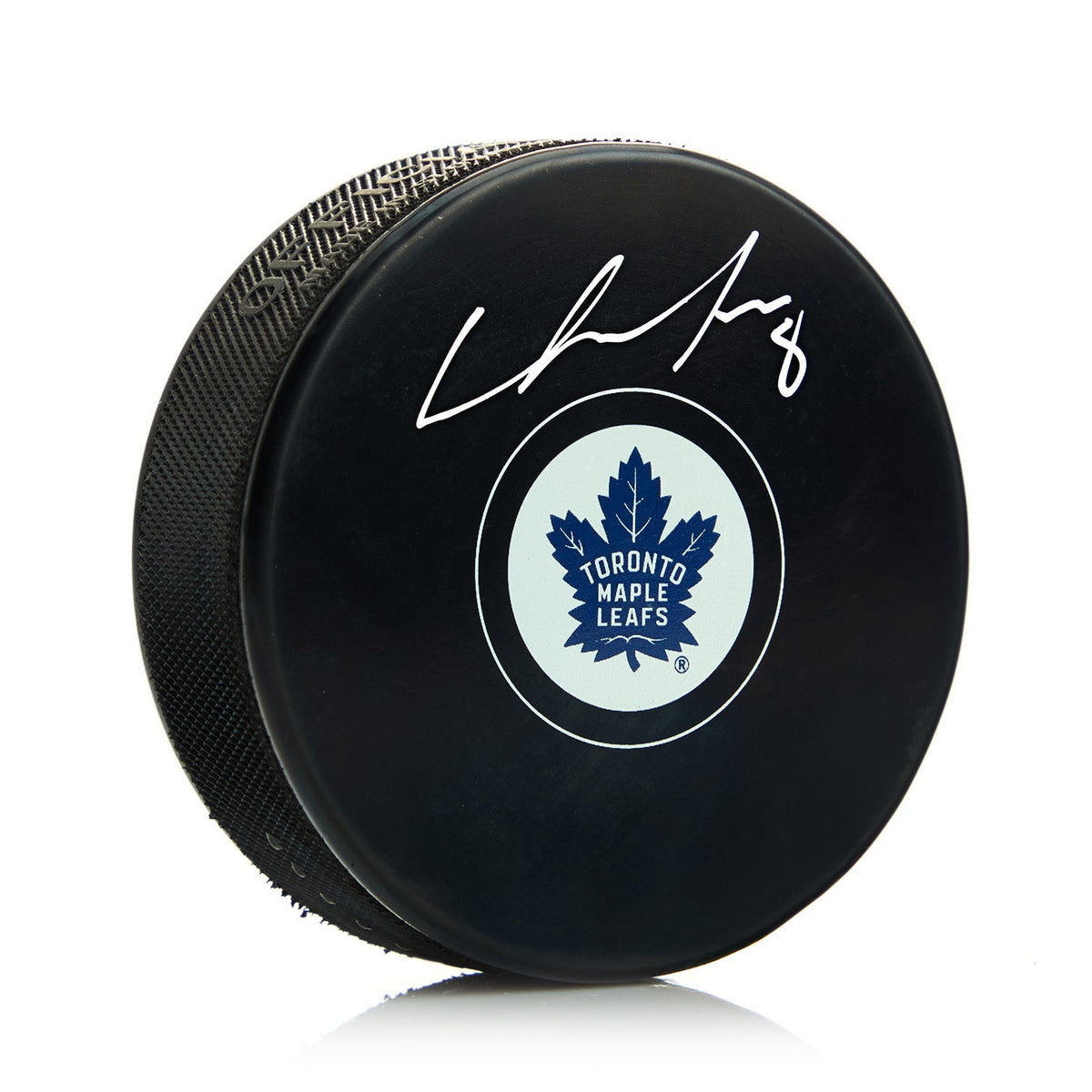 Chris Tanev Autographed Toronto Maple Leafs Hockey Puck product image 1, provided for visual reference and product detail