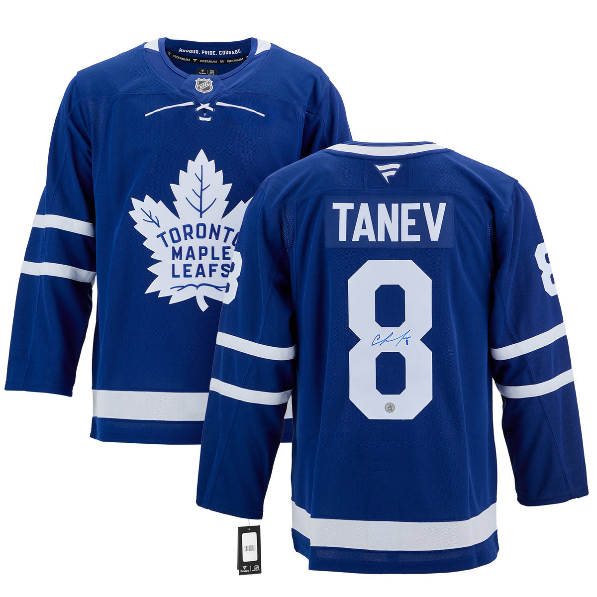 Chris Tanev Autographed Toronto Maple Leafs Fanatics Premium Jersey product image 3, provided for visual reference and