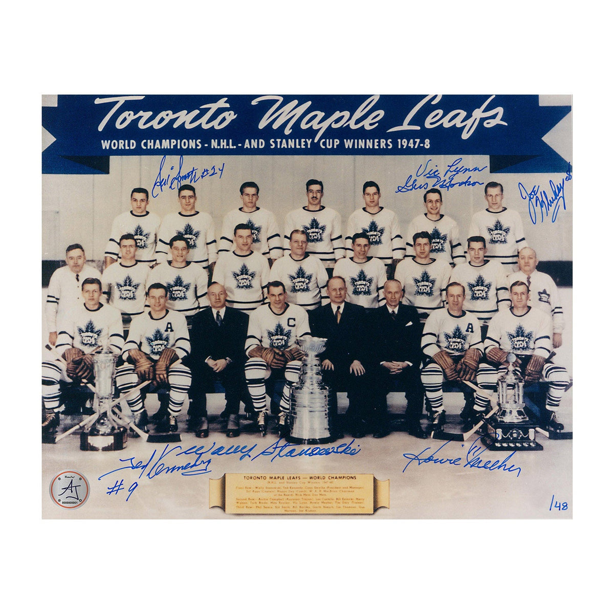 1948 Toronto Maple Leafs Stanley Cup Team Signed 8x10 Photo: 7 Autographs #/48 product image 1, provided for visual
