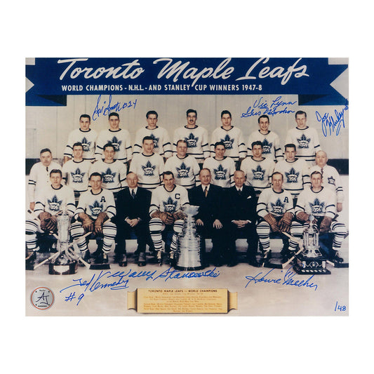 1948 Toronto Maple Leafs Stanley Cup Team Signed 8x10 Photo: 7 Autographs #/48 product image 1, provided for visual
