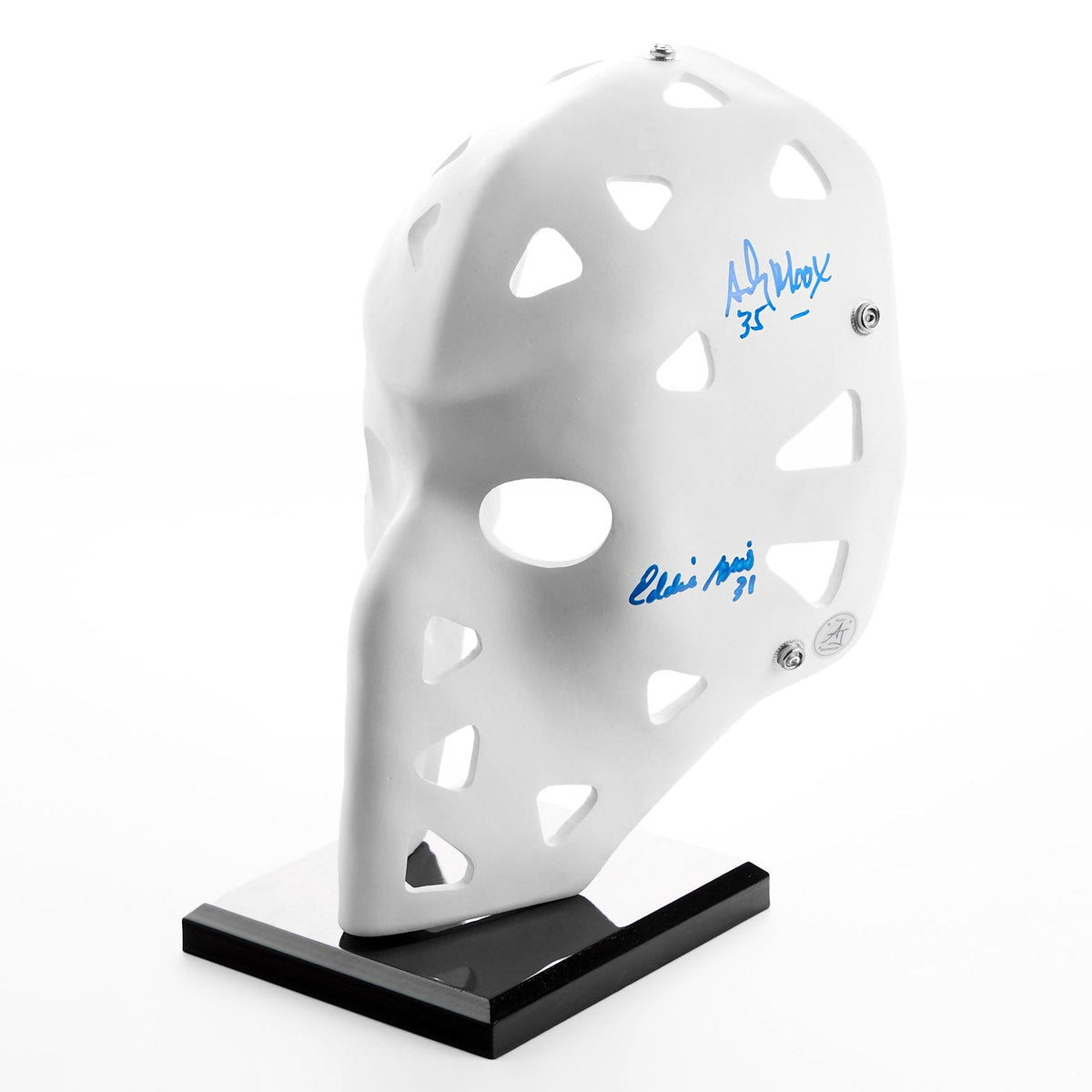 Edmonton Oilers Expansion Era 4 Goalies Signed Throwback Goalie Mask product image 1, provided for visual reference and
