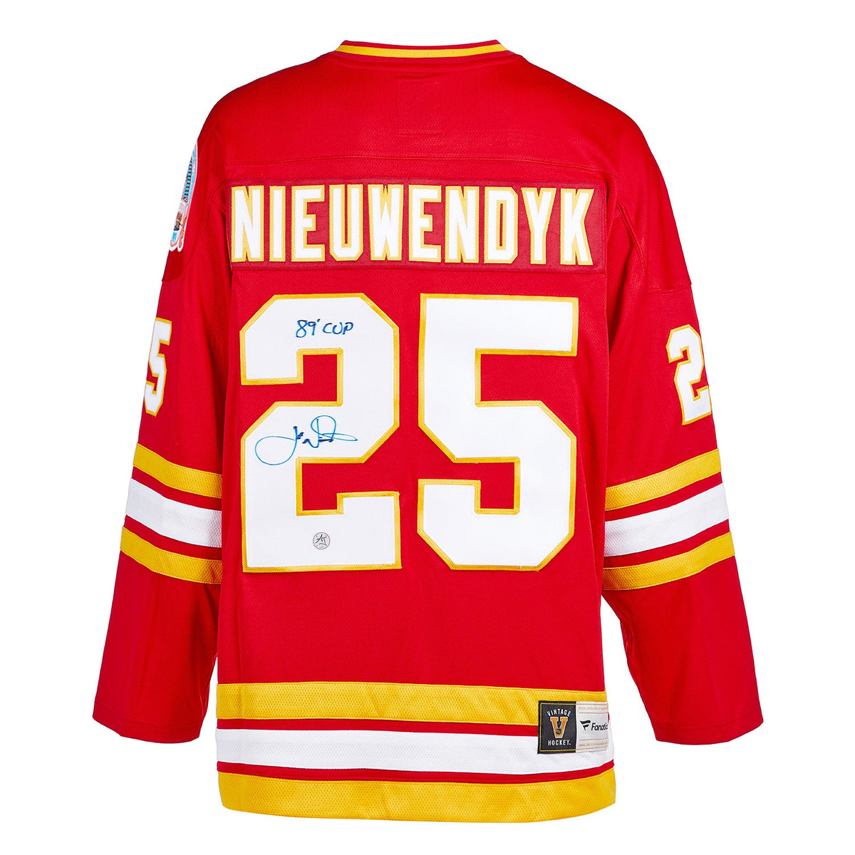 Joe Nieuwendyk Calgary Flames Signed 1989 Stanley Cup Fanatics Jersey product image 1, provided for visual reference and