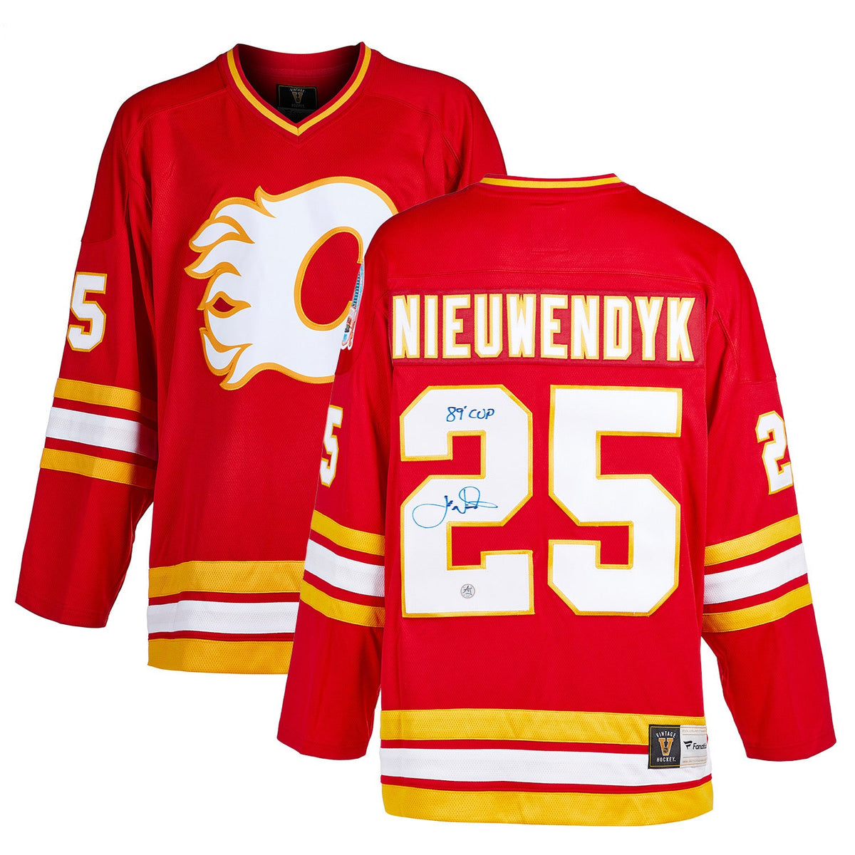 Joe Nieuwendyk Calgary Flames Signed 1989 Stanley Cup Fanatics Jersey product image 3, provided for visual reference and