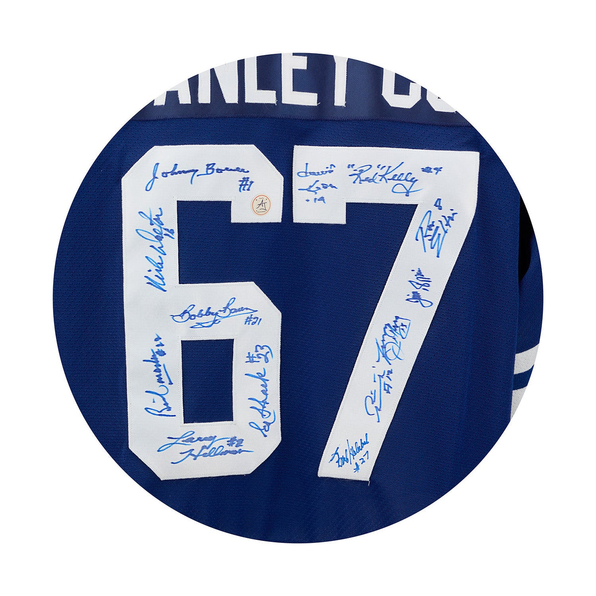 Toronto Maple Leafs 13 Player Team Signed 1967 Stanley Cup Vintage CCM Jersey product image 3, provided for visual reference