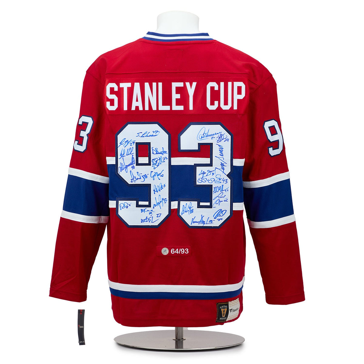 Montreal Canadiens 23 Player Team Signed 1993 Stanley Cup Jersey #64/93 product image 1, provided for visual reference and