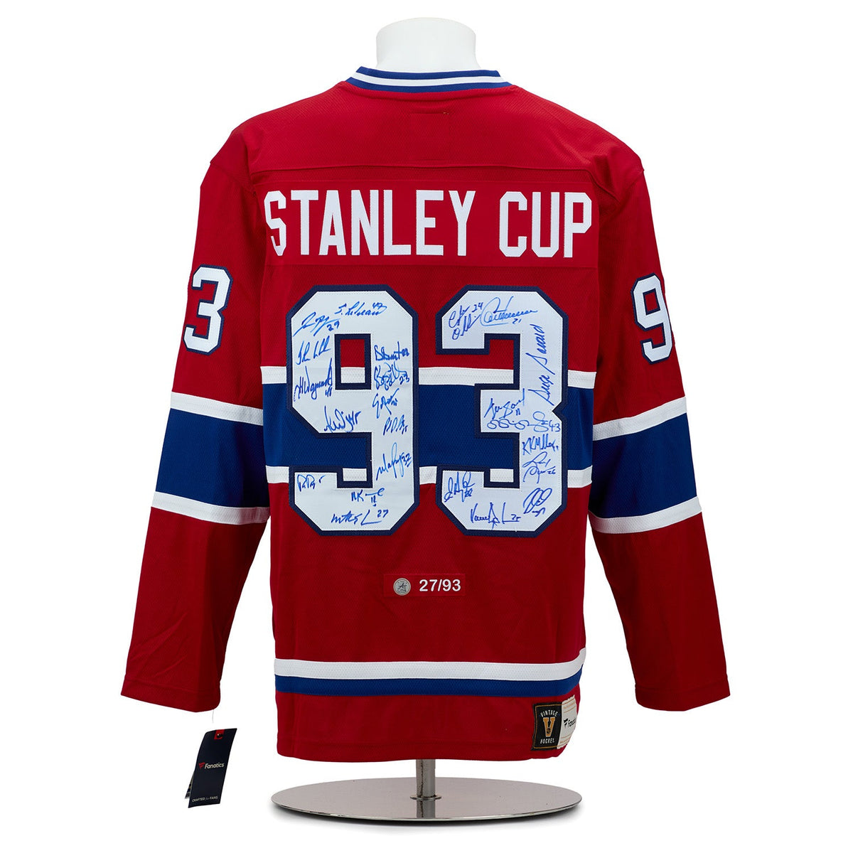 Montreal Canadiens 23 Player Team Signed 1993 Stanley Cup Jersey #27/93 product image 1, provided for visual reference and