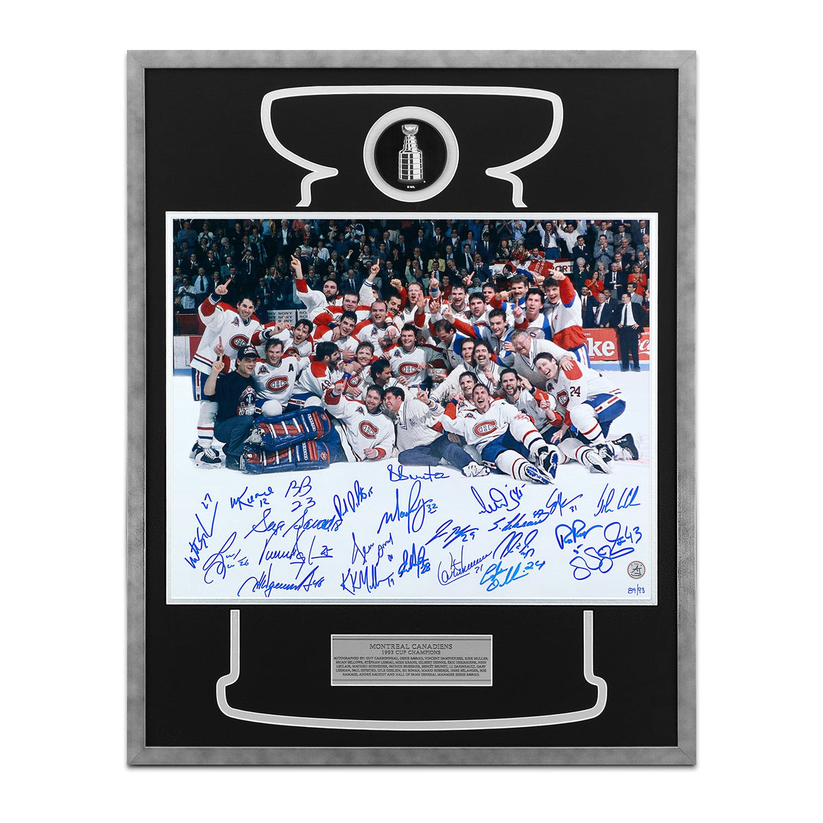 Montreal Canadiens 23 Player Team Signed 1993 Cup Champions 24x30 Frame #89/93 product image 1, provided for visual