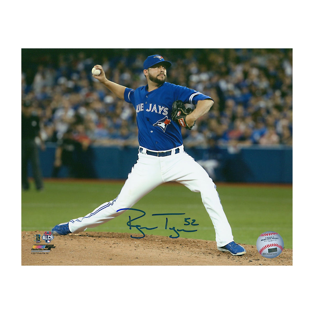 Ryan Tepera Autographed Toronto Blue Jays Pitching 8x10 Photo product image 1, provided for visual reference and product