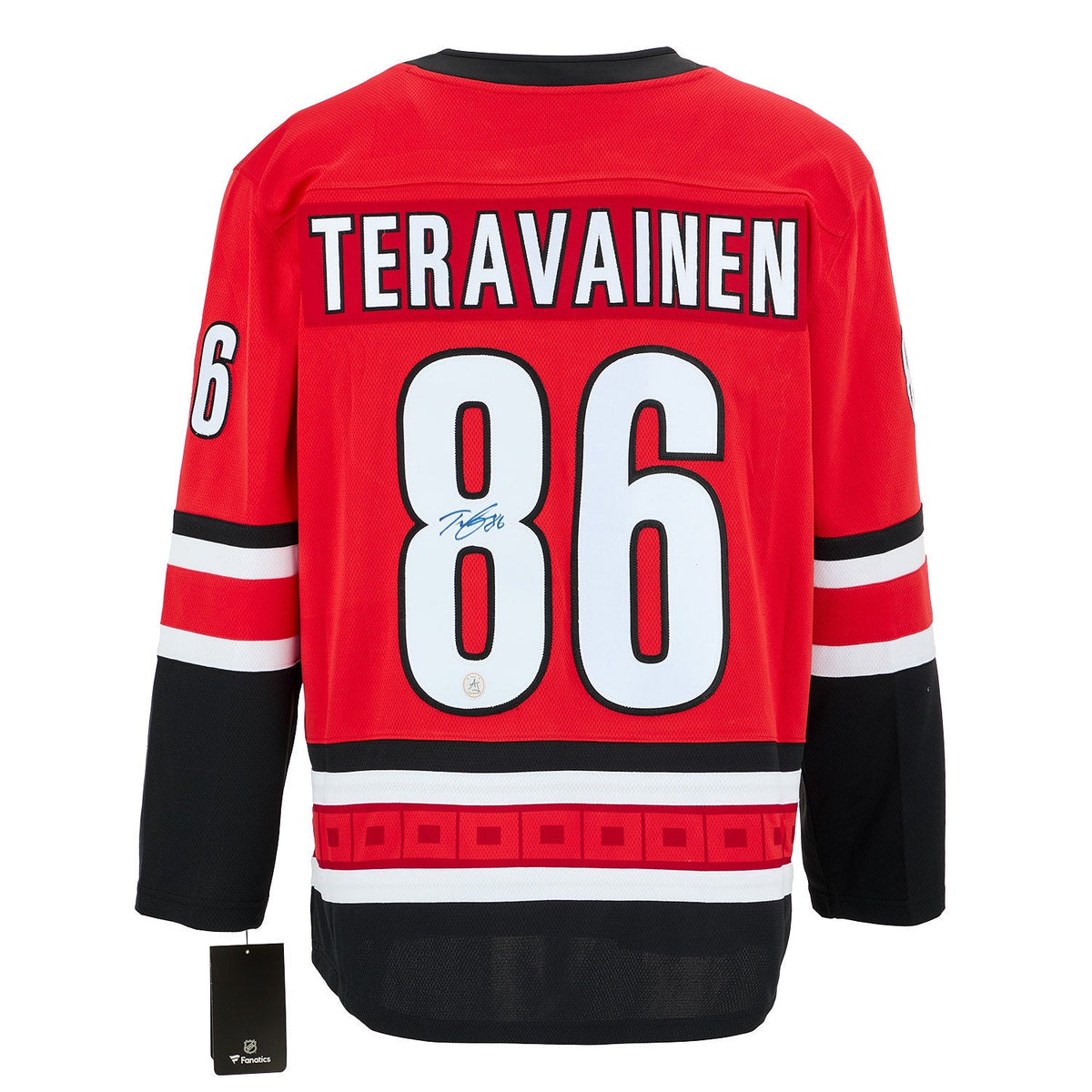 Teuvo Teravainen Signed Carolina Hurricanes Red Fanatics Breakaway Jersey product image 1, provided for visual reference and