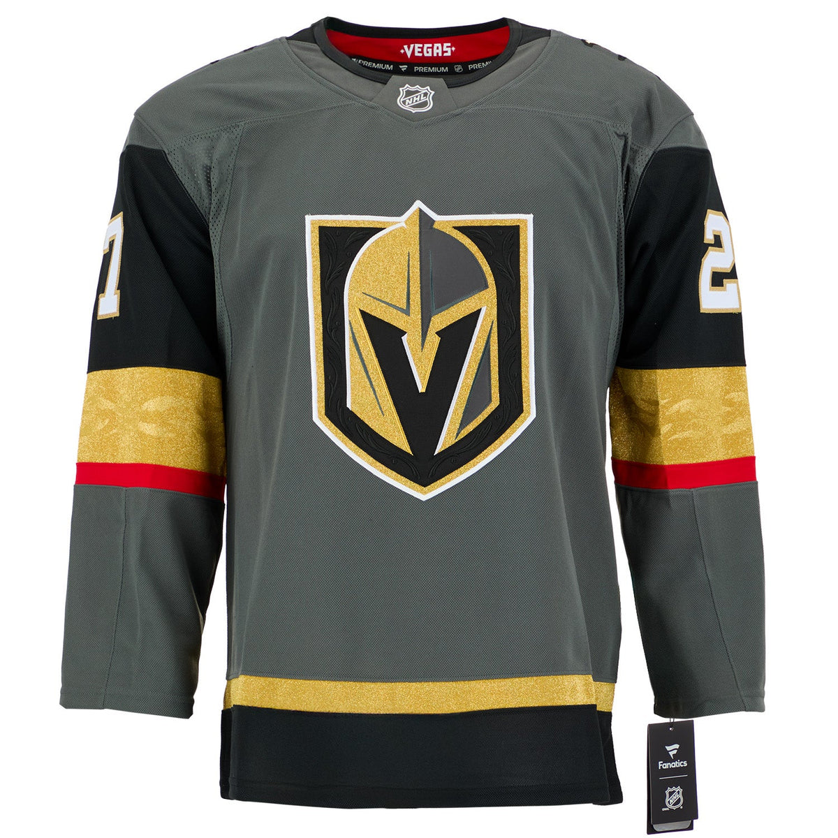 Shea Theodore Autographed Vegas Golden Knights Alt Grey Fanatics Premium Jersey product image 2, provided for visual