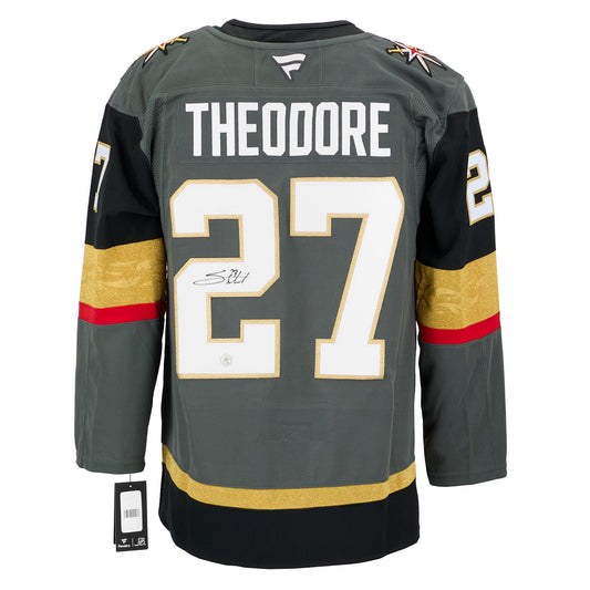 Shea Theodore Autographed Vegas Golden Knights Alt Grey Fanatics Premium Jersey product image 1, provided for visual