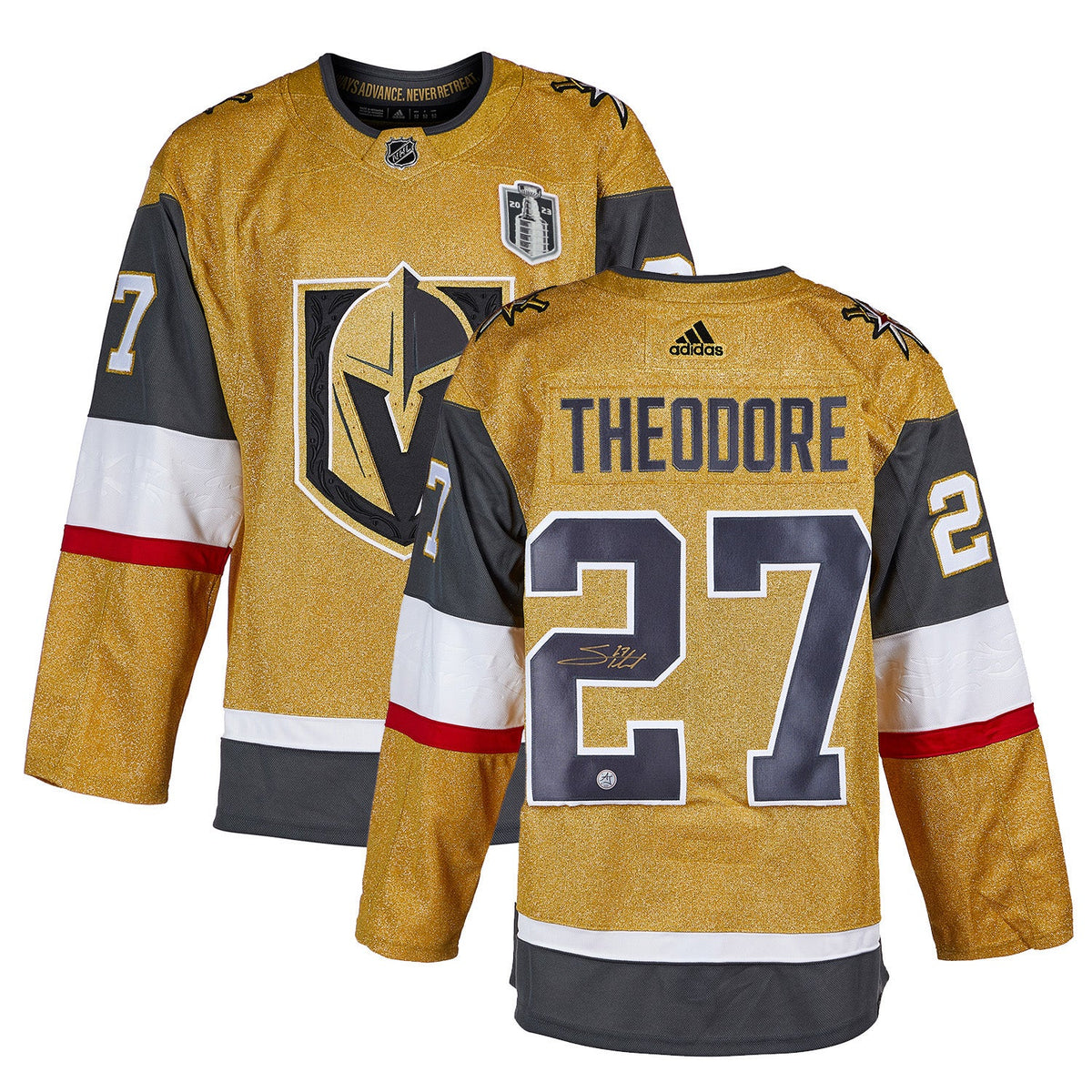 Shea Theodore Vegas Golden Knights Signed Stanley Cup adidas Jersey product image 3, provided for visual reference and