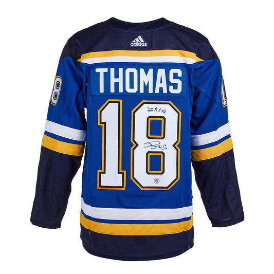 Robert Thomas St Louis Blues Signed 2019 Stanley Cup adidas Jersey product image 1, provided for visual reference and