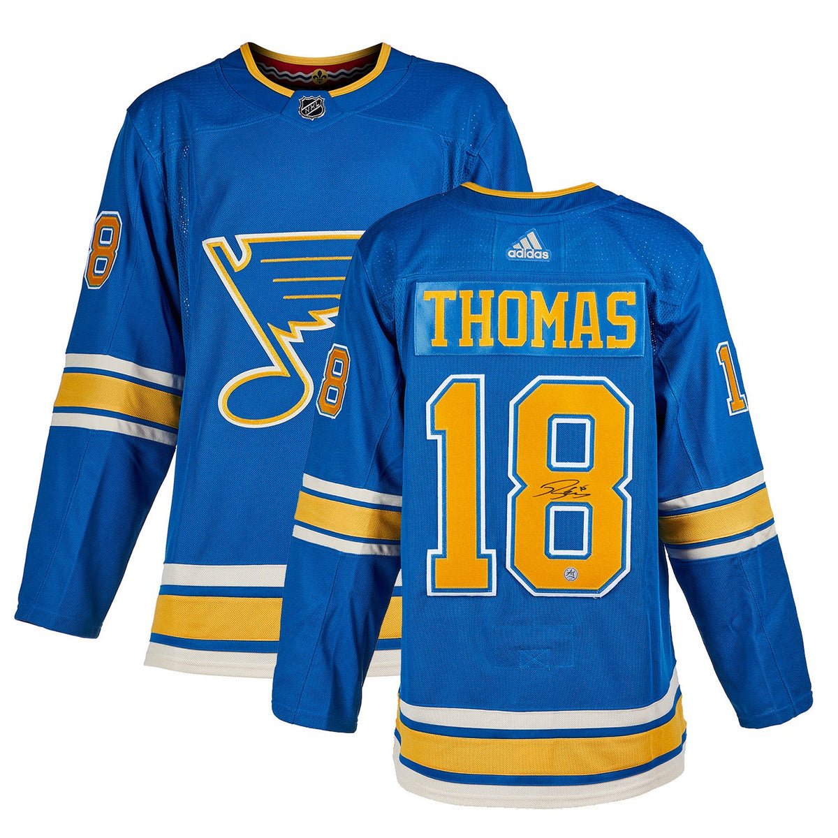 Robert Thomas Signed St Louis Blues adidas Jersey product image 3, provided for visual reference and product detail review