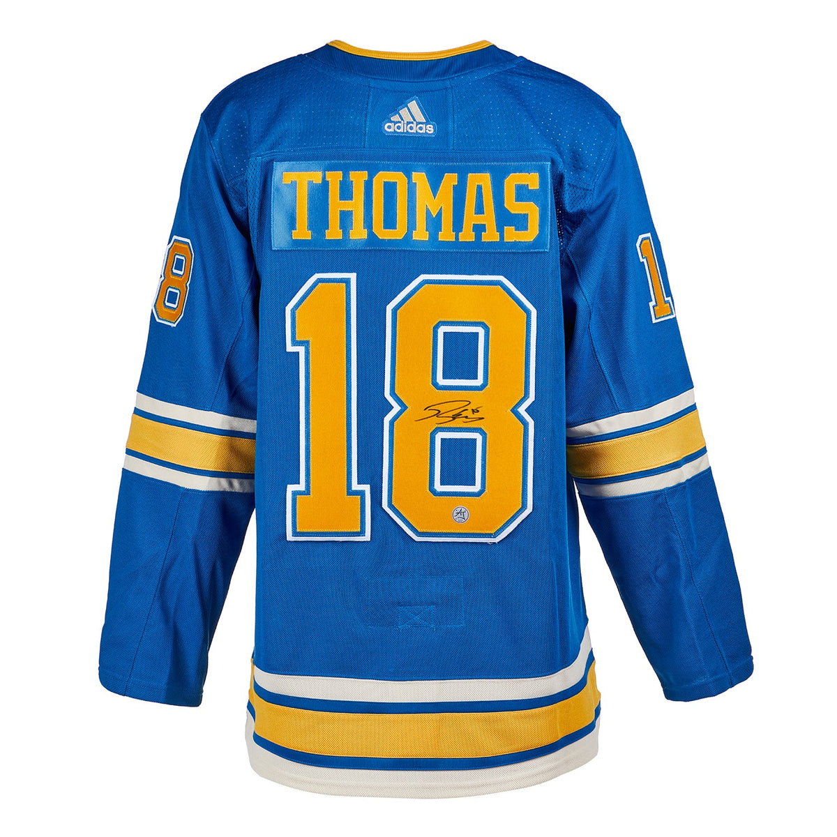 Robert Thomas Signed St Louis Blues adidas Jersey product image 1, provided for visual reference and product detail review