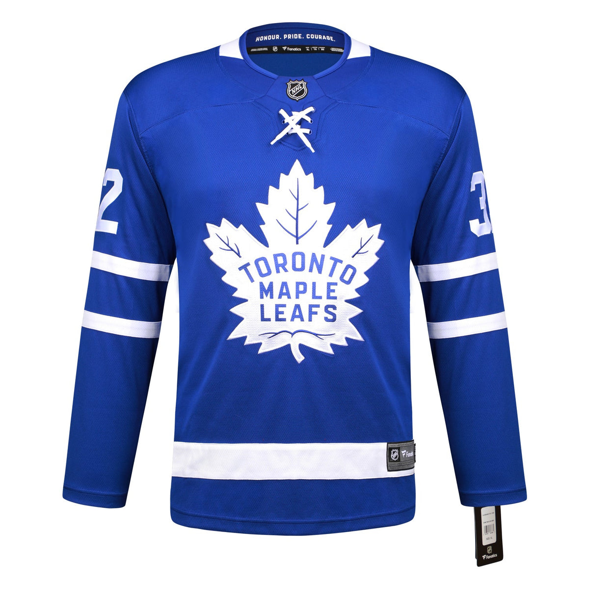 Steve Thomas Autographed Toronto Maple Leafs Blue Fanatics Jersey product image 2, provided for visual reference and product