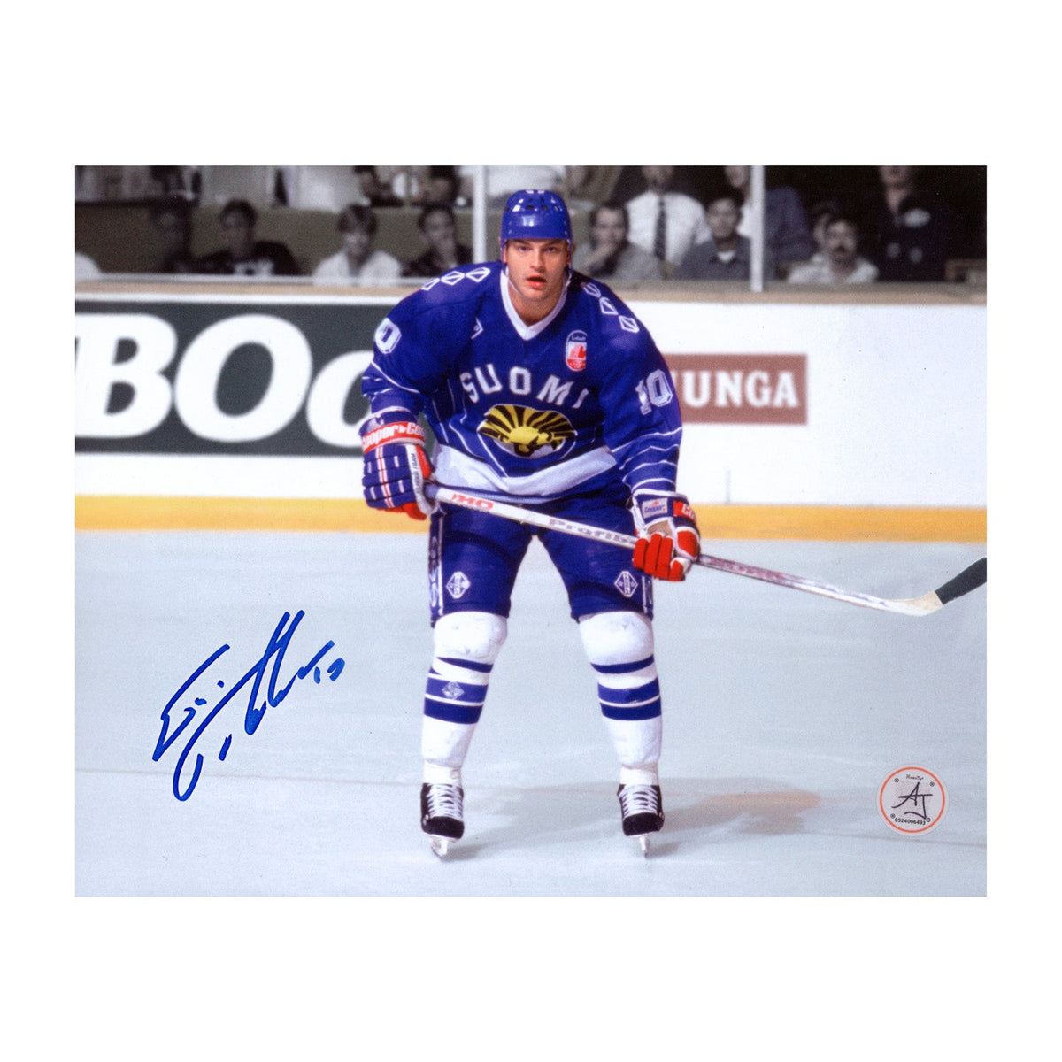 Esa Tikkanen Autographed Team Finland Canada Cup Tournament 8x10 Photo product image 1, provided for visual reference and