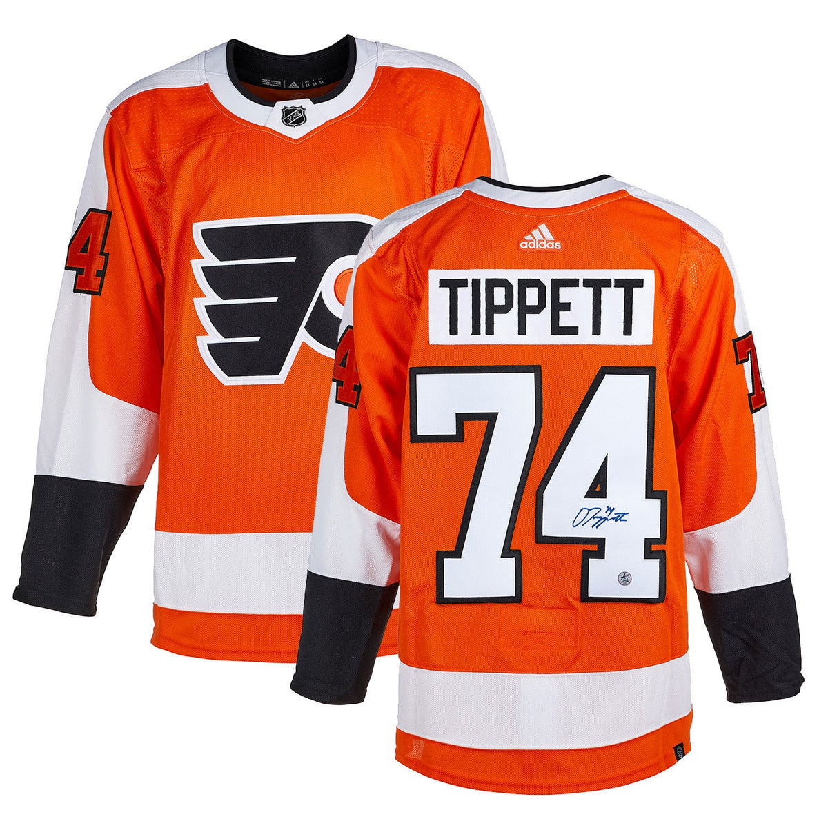 Owen Tippett Signed Philadelphia Flyers Orange adidas Jersey product image 3, provided for visual reference and product